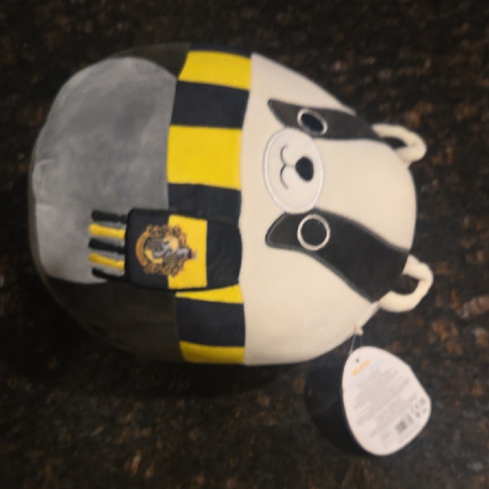 Squishmallows Black and Yellow Hufflepuff Badger